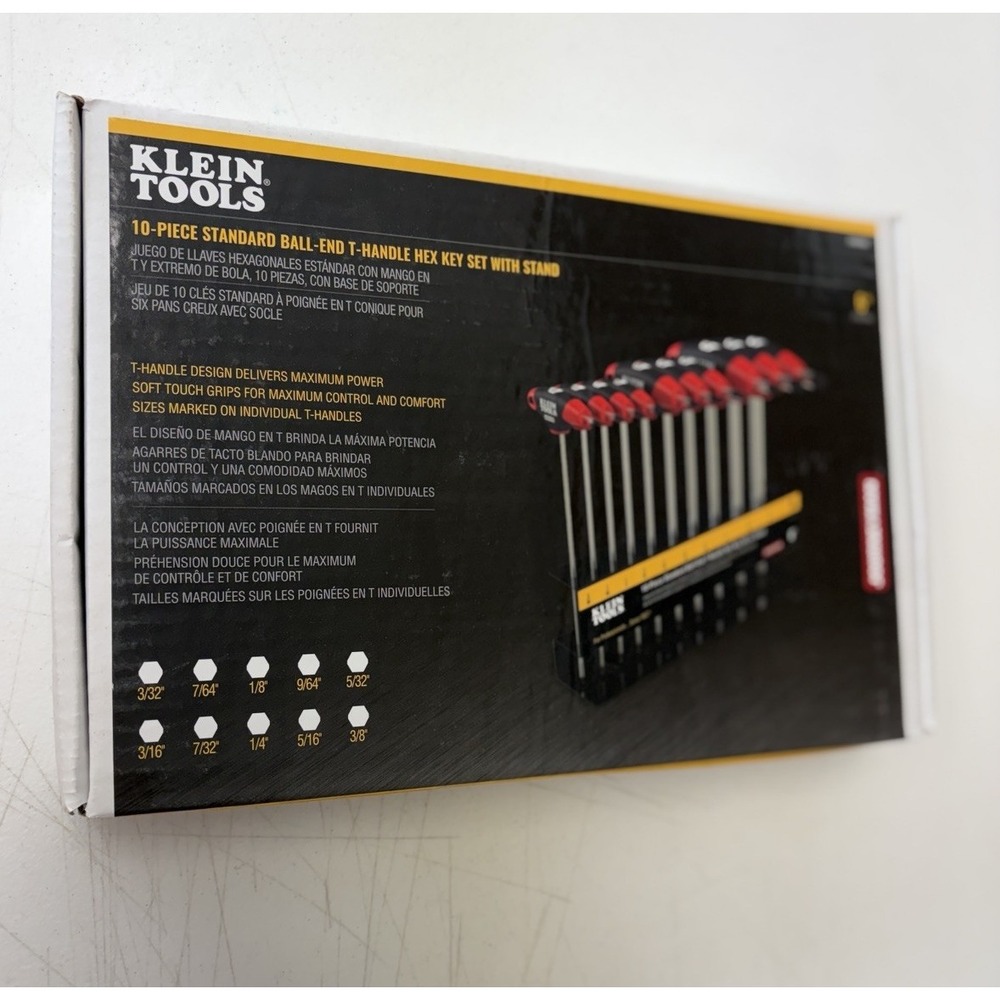 KLEIN TOOLS JTH610E T-Handle Hex Key Set, SAE Inch Sizes Allen Wrench Never Used